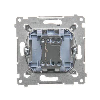 Przycisk pojedynczy zwierny bez piktogramu (moduł) 16A 250V zaciski śrubowe srebrny (metalik)