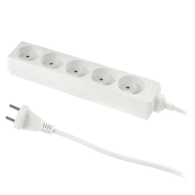 PS-560/3.0 E Extension cord with five-way socket; ECO; 5X2p; 10A; 3m; white