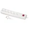 PS-670WS/3.0 Extension cord with six-pin socket with switch; 6x2p+Z, 10A; 3m; white