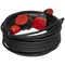 PS-X3/54/30M/3X2.5/H05RR-F Extension cord X3, rubber cable H05RR-F black 3x2.5mm2, IP 54, black and red plug and socket, black cable