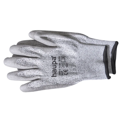 PU cut protection gloves level 3 gray size 9