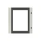 Puerta GMD1T, transparente, gris para gabinetes Gemini con embellecedor e inserto de doble broca, 300x250 mm (alto x ancho)
