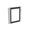 Puerta GMD1T, transparente, gris para gabinetes Gemini con embellecedor e inserto de doble broca, 300x250 mm (alto x ancho)