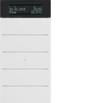 Pulsador B.IQ de 5 direcciones con controlador de temperatura y display blanco