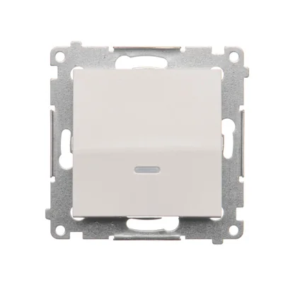 Pulsador contacto simple con retroiluminación LED sin pictograma (módulo) conectores rápidos 10A 250V blanco