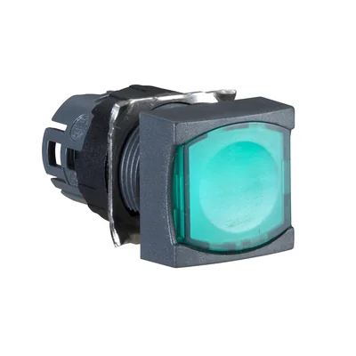 Pulsador cuadrado de plástico LED push-push plano verde