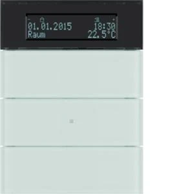 Pulsador de 3 posiciones B.IQ con controlador de temperatura y display de cristal blanco