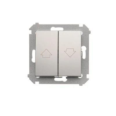 Pulsador de persiana para controlar la persiana desde múltiples lugares (módulo) 10A 230V terminales de tornillo plateado (metálico)