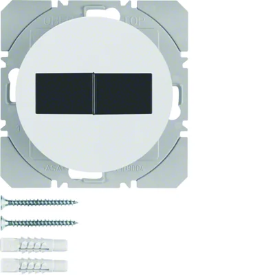Pulsador de radio KNX RF QUICKLINK R.1/R.3 2 pliegues plano con panel solar blanco brillo