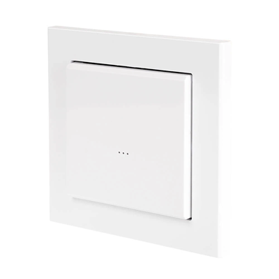 Pulsador de radio para control de iluminación, 1 tecla, 2 canales, blanco