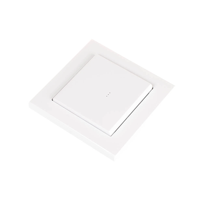 Pulsador de radio para control de iluminación, 1 tecla, 2 canales, blanco