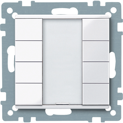 Pulsador de superficie KNX de 4 elementos más sistema M activo blanco