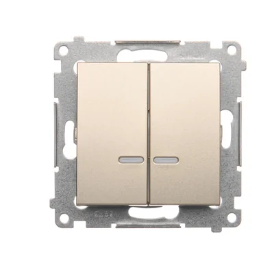 Pulsador de vela SIMON 54 con retroiluminación LED para versión IP44 (módulo) 10AX 250V conectores rápidos metalizado oro mate
