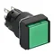 Pulsador iluminado, verde, plano, 1 CO, 24 V CC, cuadrado, plástico Harmony XB6