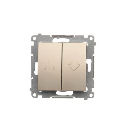 Pulsador (módulo) de persiana 10A 250V conectores rápidos dorado (metálico)