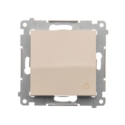 Pulsador (módulo) "luz" 10A 230V, conectores rápidos, crema