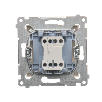 Pulsador (módulo) "luz" 10A 230V, conectores rápidos, crema