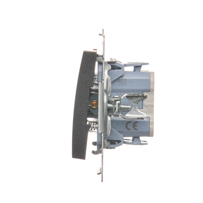 Pulsador (módulo) "timbre" 10A 230V conectores rápidos antracita (metálico)