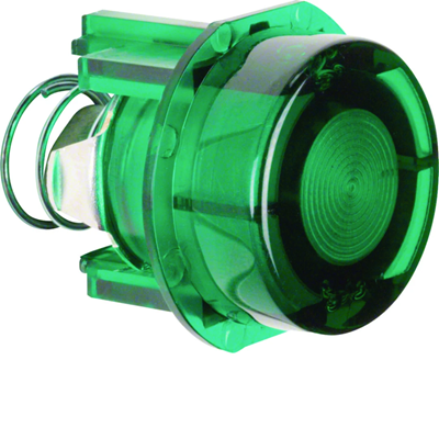 Pulsador para interruptor y avisador E10, verde transparente