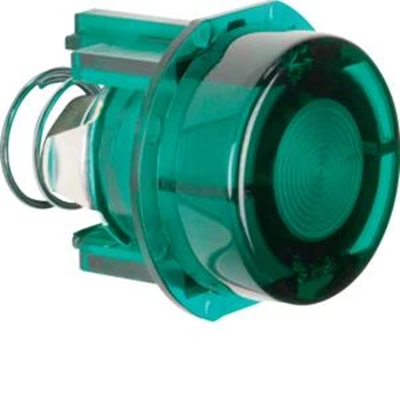 Pulsador para interruptor y avisador E10, verde transparente