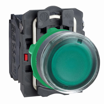 Pulsador plano Harmony XB5 Verde sin bombilla de 250V