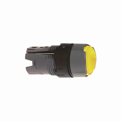 Pulsador plano Harmony XB6, amarillo, autorretorno, LED, plástico, redondo