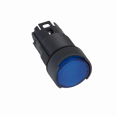 Pulsador plano Harmony XB6, azul, autorretorno, LED, plástico, redondo