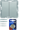 Pulsador radio KNX RF QUICKLINK Q.1/Q.3 2 vías plano aluminio