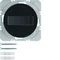 Pulsador radio KNX RF QUICKLINK R.1/R.3 1 vía plano con placa solar negro brillo