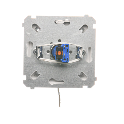 Pulsador unipolar con llave, 2 posiciones, blanco