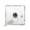 Pulsador unipolar con llave, 2 posiciones, blanco