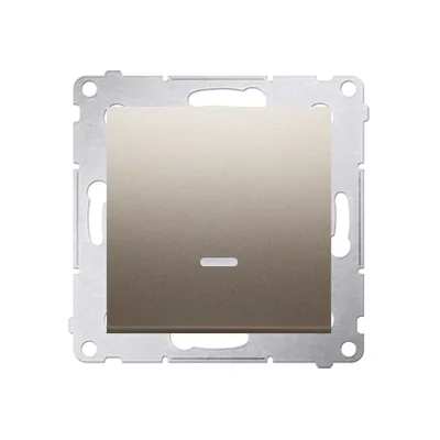 Pulsante a contatto singolo con retroilluminazione a LED senza pittogramma (modulo) 16A 250V morsetti a vite oro (metallico)
