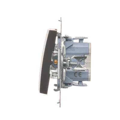 Pulsante a contatto singolo con retroilluminazione a LED senza pittogramma (modulo) 230 V, marrone opaco metallizzato