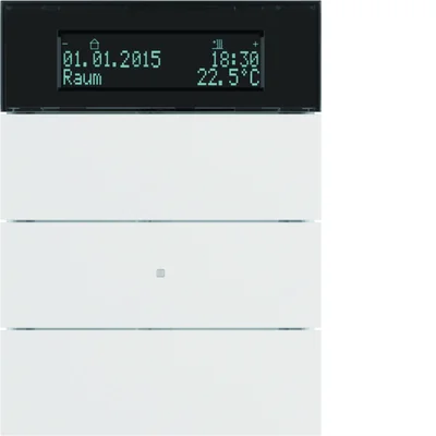 Pulsante B.IQ a 3 vie con regolatore di temperatura e display bianco