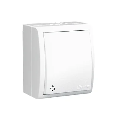 Pulsante campanello antispruzzo IP54 10A 250V morsetti a vite bianco