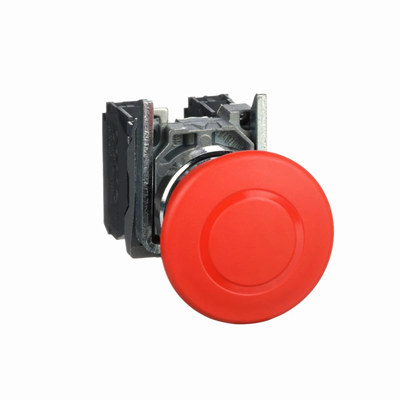 Pulsante di sicurezza da palmo, a fungo rosso 22mm, 1NO+1NZ