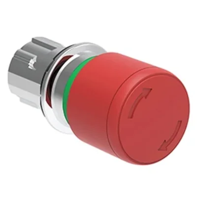 Pulsante in metallo serie Platinum LPSB6634, Ø22 mm, testa a fungo, bloccabile, sblocco a rotazione, Ø30 mm. Per arresto di emergenza. ISO 13850. Rosso.