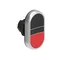 Pulsante in plastica serie Platinum LPCB7112 Ø22mm, con doppio ritorno a molla, entrambi coperti. Nero - Rosso