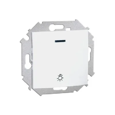 Pulsante "Luce" con retroilluminazione (modulo) 10A 230V morsetti a vite bianco