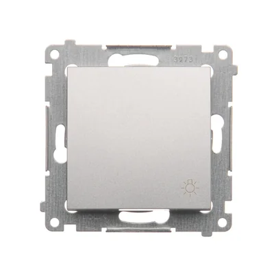 Pulsante "Luce" (modulo) 10A 230V connettori rapidi argento (metallizzato)