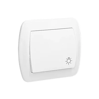 Pulsante luminoso 10A 250V morsetti a vite bianco