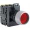 Pulsante luminoso rosso, 1 contatto NA e 1 contatto NC, anello nichelato