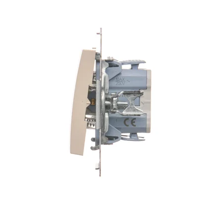 Pulsante (modulo) "Luce" 10A 230V, connettori rapidi, colore crema