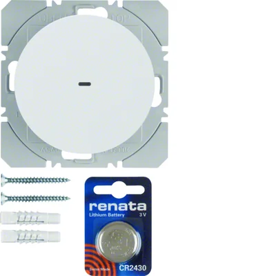Pulsante radio KNX RF QUICKLINK R.1/R.3 1x piatto bianco lucido