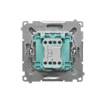Pulsante semplice contatto senza pittogramma con retroilluminazione (modulo) 230V, satinato metallizzato