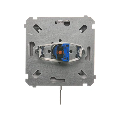 Pulsante unipolare con chiave, 2 posizioni, inox metallizzato