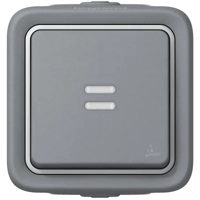 Pulsante unipolare con retroilluminazione, colore grigio