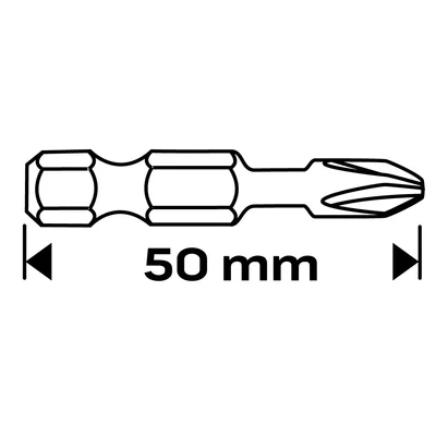 Puntas de impacto PH2 x 50 mm, 2 unidades.