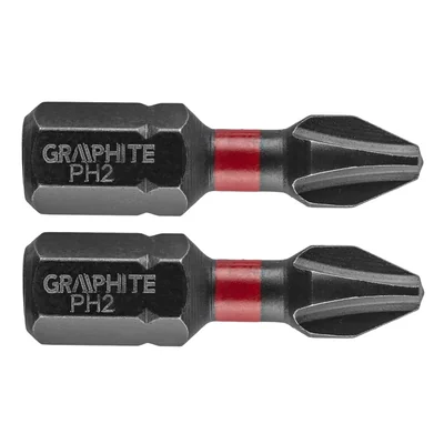 Punte a percussione PH2 x 25 mm, 2 pezzi.