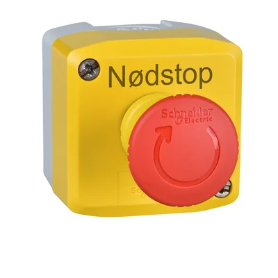 Pupitre de commande avec bouton coup de poing rouge Ø40 jaune 1NO+2NC rotation